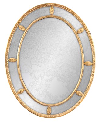 Lot 961 - AN EARLY 19TH CENTURY OVAL GILT GESSO REGENCY...