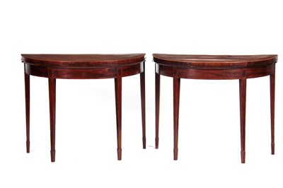 Lot 965 - A GOOD PAIR OF GEORGE III FIGURED MAHOGANY...