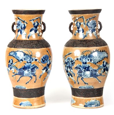 Lot 97 - A PAIR OF 19TH CENTURY CHINESE CRACKLE GLAZE...