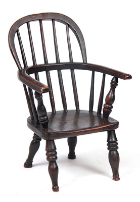 Lot 985 - A 19TH CENTURY STAINED ASH AND ELM CHILD'S...