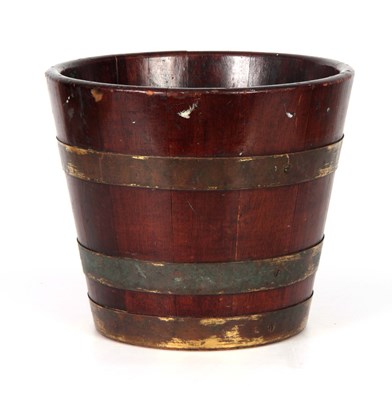 Lot 990 - A LATE GEORGIAN MAHOGANY BRASS BOUND BUCKET of...