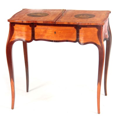 Lot 993 - A GEORGE III HEPPLETHWAITE DESIGN TULIPWOOD...