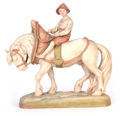 Lot 63 - A ROYAL DUX BOHEMIA EQUESTRIAN FIGURE modelled...