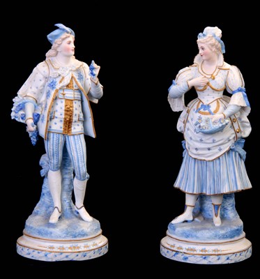 Lot 72 - A PAIR OF 19TH CENTURY GERMAN BISCUIT...