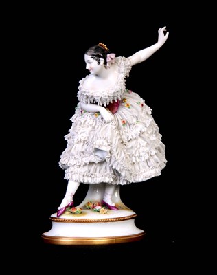 Lot 74 - A CONTINENTAL STANDING FIGURE OF A BALLET...