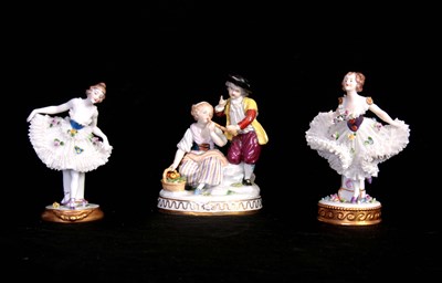 Lot 80 - TWO LATE 19TH CENTURY BALLERINA FIGURES...