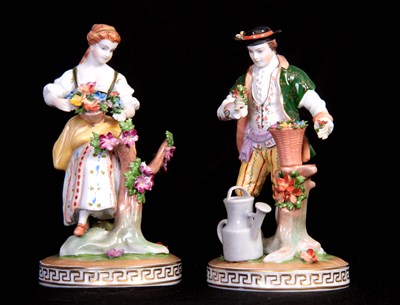 Lot 81 - A PAIR OF DRESDEN CLASSICAL GARDENER AND...