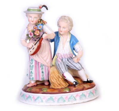 Lot 89 - A MEISSEN STYLE CONTINENTAL FIGURE GROUP of a...