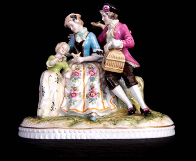 Lot 95 - A 19TH CENTURY CONTINENTAL FIGURE GROUP...