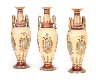 Lot 126 - A GARNITURE OF THREE LATE 19TH CENTURY...