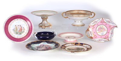 Lot 133 - A COLLECTION OF CABINET PLATES AND TAZZE...