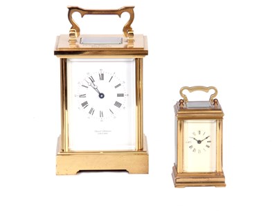 Lot 374 - TWO 20TH CENTURY TIMEPIECE CARRIAGE CLOCKS...