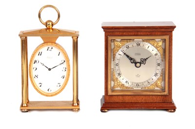 Lot 387 - TWO 20TH CENTURY MANTEL CLOCKS the square...