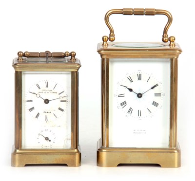 Lot 393 - TWO 19TH CENTURY FRENCH CARRIAGE CLOCKS the...