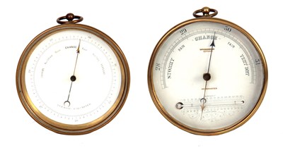 Lot 399 - TWO EARLY 20TH CENTURY ANEROID BAROMETERS in...