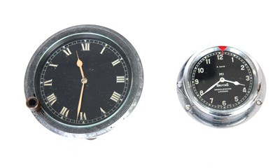 Lot 402 - TWO VINTAGE CAR CLOCKS one by Smiths with...