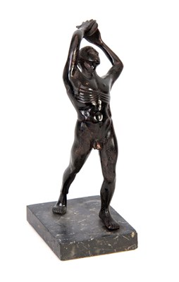 Lot 237 - A 20TH CENTURY BRONZE FIGURE OF A DISCUS...