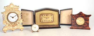 Lot 441 - A COLLECTION OF FOUR CLOCKS comprising a gilt...