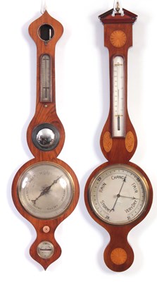 Lot 462 - TWO WHEEL BAROMETERS comprising an Edwardian...