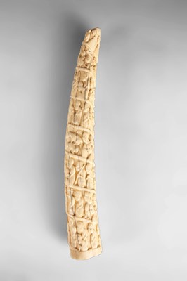 Lot 368 - A 19th Century West African carved Ivory TUSK...