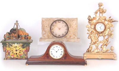 Lot 492 - A COLLECTION OF FOUR CLOCKS comprising a gilt...