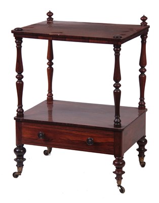 Lot 516 - A 19TH CENTURY ROSEWOOD WHAT NOT with turned...