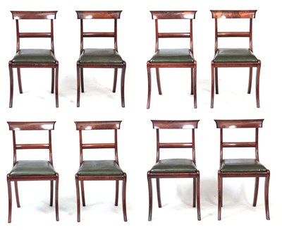 Lot 528 - A SET OF EIGHT REGENCY SOLID ROSEWOOD...