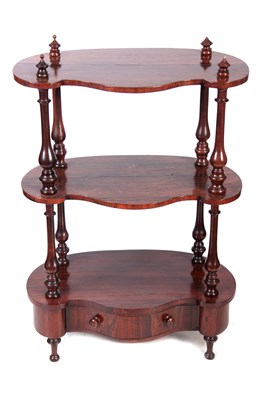 Lot 535 - A 19TH CENTURY ROSEWOOD KIDNEY SHAPED THREE...