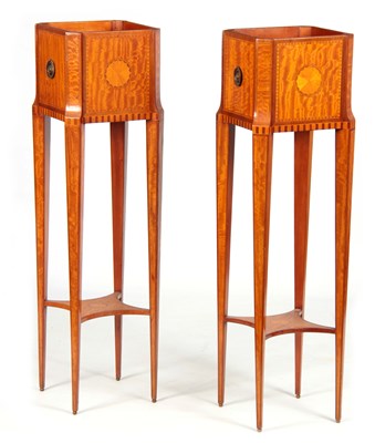 Lot 545 - A PAIR OF FRENCH 19TH CENTURY STYLE INLAID AND...