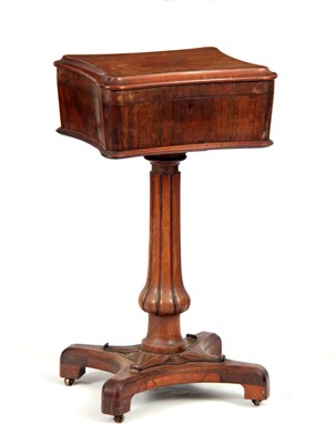 Lot 548 - AN EARLY VICTORIAN ROSEWOOD TEAPOY of...