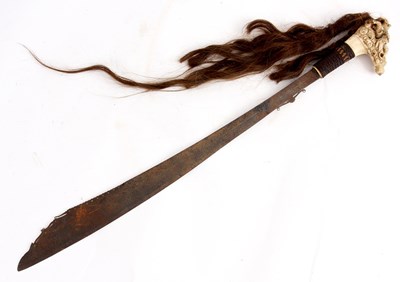 Lot 795 - A LATE 19th CENTURY DAYAK MANDAU SWORD the...