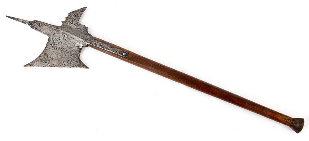 Lot 826 - A LATE 17th CENTURY HALBERD HEAD POLEARM with...