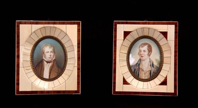 Lot 257 - TWO SIMILAR OVAL MINIATURES depicting...