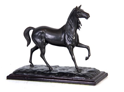 Lot 254 - A 20TH CENTURY BRONZED SPELTER SCULPTURE OF A...