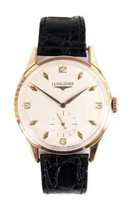 Lot 244 - A GENTLEMANS 18ct GOLD LONGINES WRISTWATCH the...