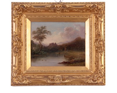 Lot 281 - 19TH CENTURY OIL ON PANEL. Goodrich Castle...