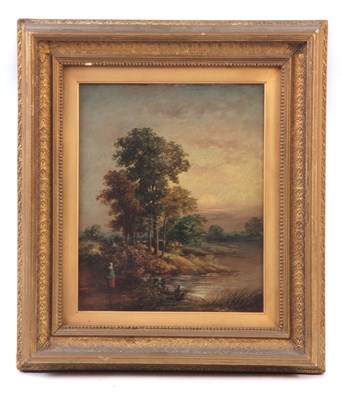 Lot 292 - W.H.DAVID 19TH CENTURY OIL ON CANVAS. River...