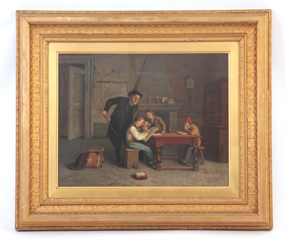 Lot 293 - 19TH CENTURY OIL ON CANVAS Mischievous boys in...