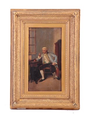 Lot 304 - A 19TH CENTURY OIL ON WOOD PANEL. Interior...