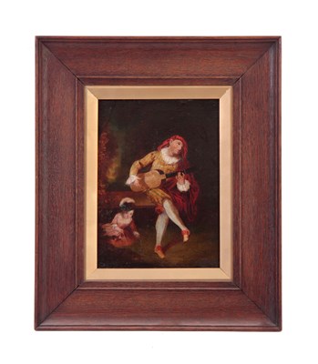 Lot 309 - A 19TH CENTURY OIL ON WOOD PANEL. A seated...