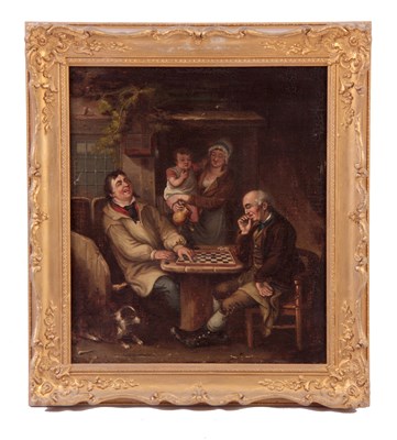 Lot 311 - A 19TH CENTURY OIL ON CANVAS. Country scene...