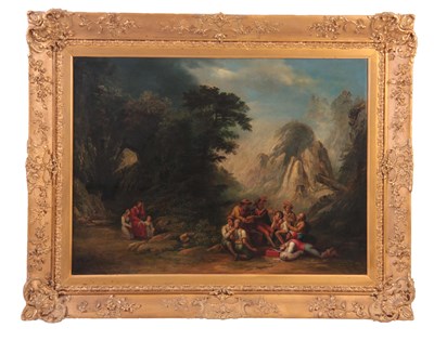 Lot 313 - A LARGE 19TH CENTURY OIL ON CANVAS. Woodland...