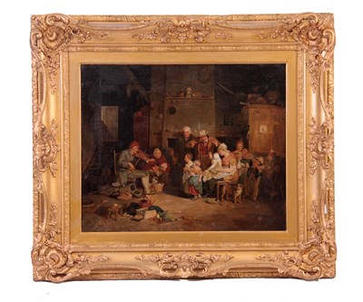 Lot 322 - A 19TH CENTURY OIL ON CANVAS. An interior...