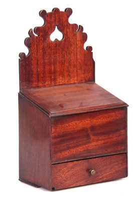 Lot 503 - AN EARLY 19TH CENTURY MAHOGANY CANDLE BOX WITH...