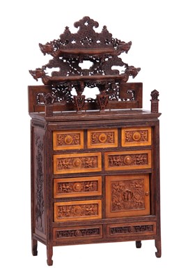 Lot 501 - A LATE 19TH CENTURY CHINESE CARVED HARDWOOD...