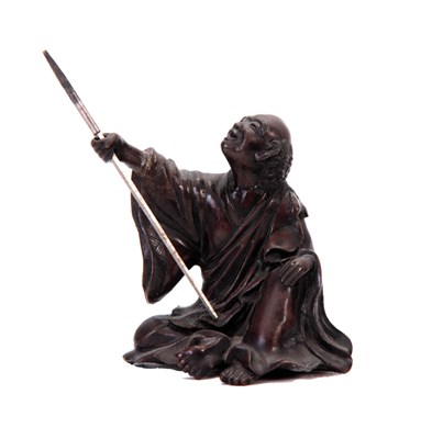 Lot 156 - A MEIJI PERIOD JAPANESE PATINATED BRONZE...