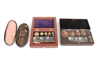 Lot 211 - A COLLECTION OF THREE CASED JEWELLERS SCALES (3)