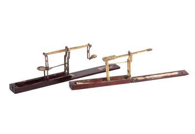 Lot 212 - TWO 19TH CENTURY MAHOGANY CASED GUINEA SCALES...