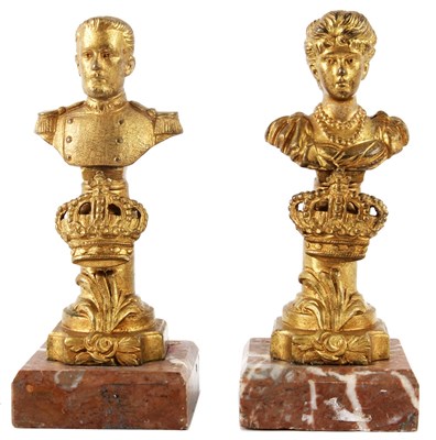 Lot 616 - CHARLES CORDIER 1827-1905
 A PAIR OF CAST GILT...