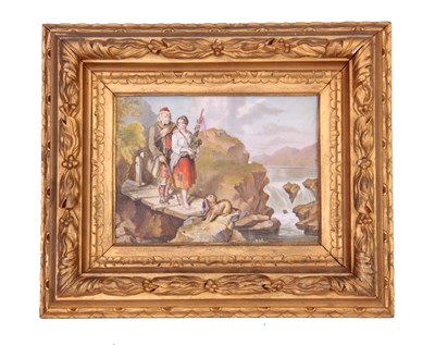 Lot 23 - A 20TH CENTURY RECTANGULAR PORCELAIN PLAQUE.